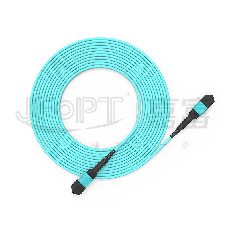 Kabel Batang MPO 12 Inti Multimode 50/125 3.0mm LSZH Aqua B Kabel Patch Polaritas