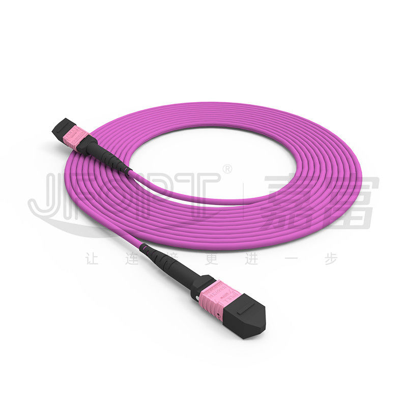 100G MTP Patch Cord 24 Core Multimode OM4 50/125 LSZH 3.0-4.0mm Heather Violet Jumper