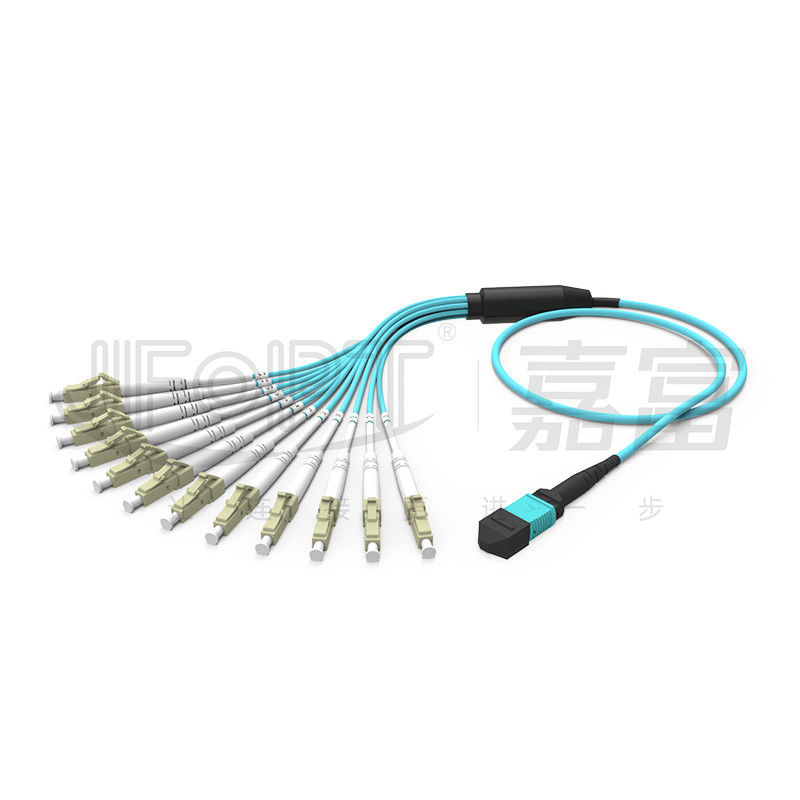MPO - LC Breakout Patch Cord 2.0mm Fanout LC DX Dengan Clip MM Standard Loss Ferrule