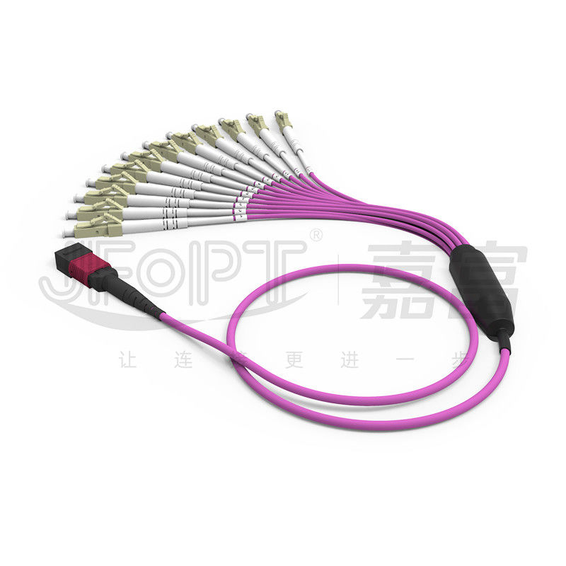 MPO - LC Breakout Patch Cord 2.0mm Fanout LC DX Dengan Clip MM Standard Loss Ferrule