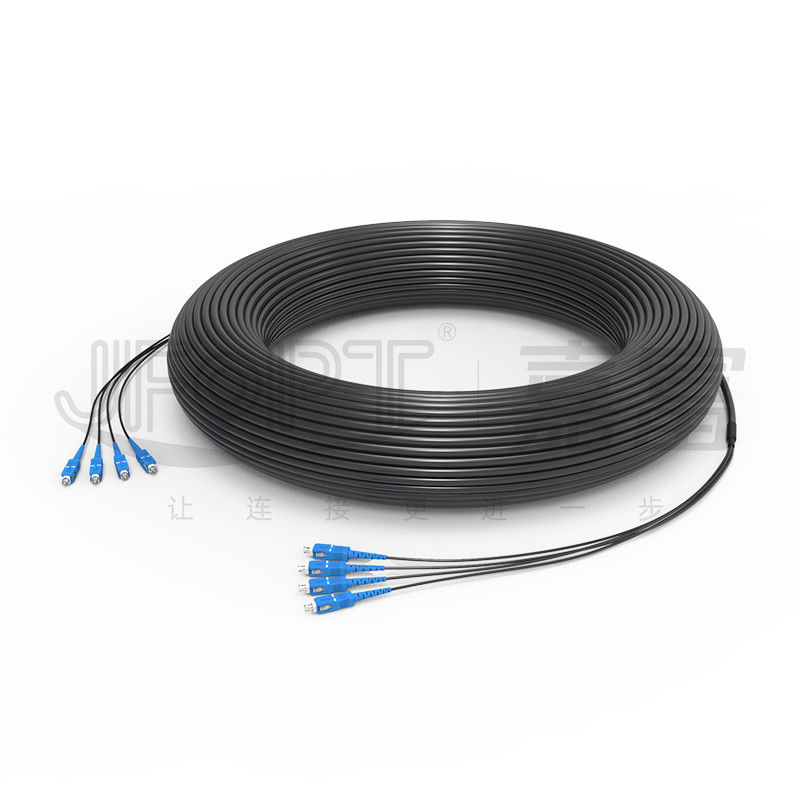 OD 7.0-9.0mm Breakout Fiber Cable Base Station Cable Kabel Sub 2.0mm Dengan SC / UPC