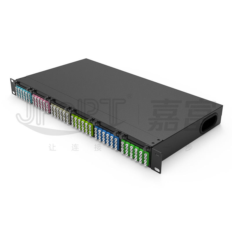 Standar 1U Fiber Patch Panel 19 Inch 144 Cores Dengan Kaset MPO 6PCS MPO-LC 24F