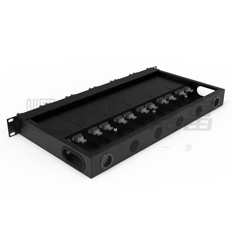 Standar 1U Fiber Patch Panel 19 Inch 144 Cores Dengan Kaset MPO 6PCS MPO-LC 24F