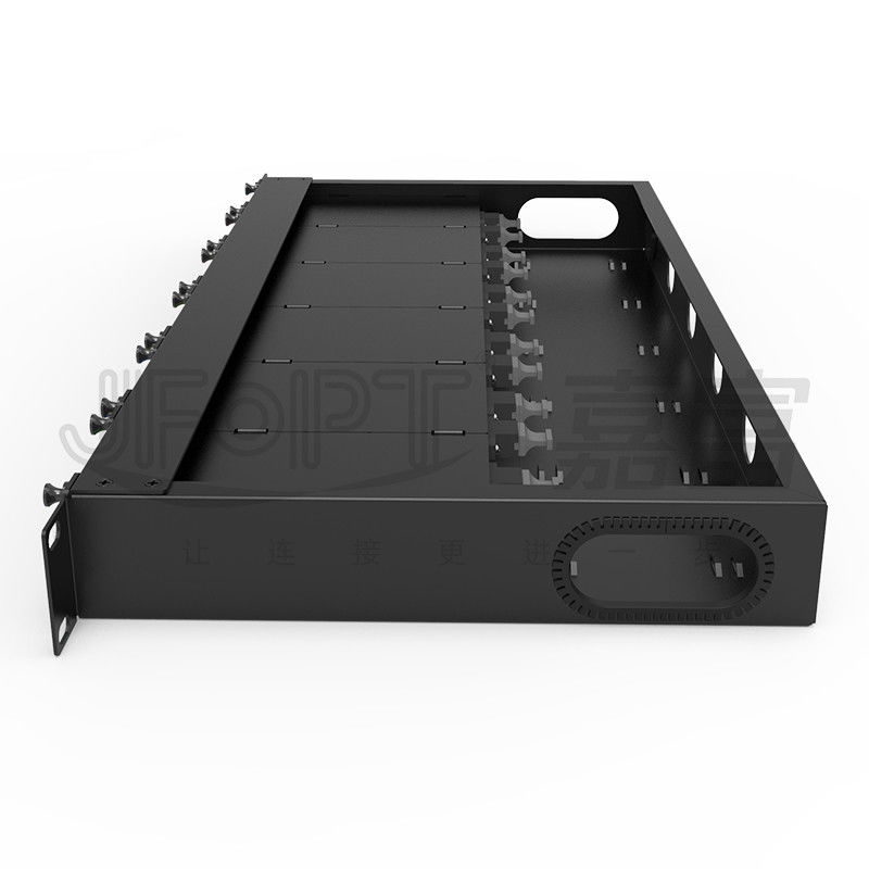 Standar 1U Fiber Patch Panel 19 Inch 144 Cores Dengan Kaset MPO 6PCS MPO-LC 24F