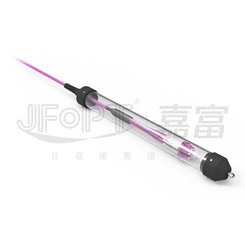 Kabel Mini 12 Inti Kabel Serat Optik Pra Terminasi Dengan Konektor LC UPC Multimode OM4 Violet Cabang 0,5m