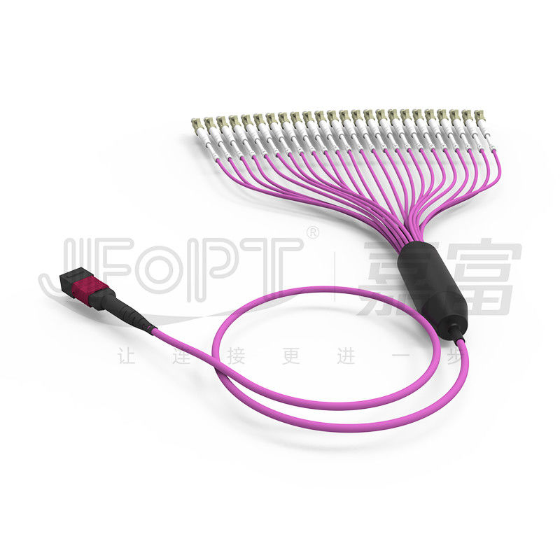 2.0mm LC Cabang MTP Patch Cord MTP-LC 24 Cores 3.0mm OM4 Fiber Patch Cord