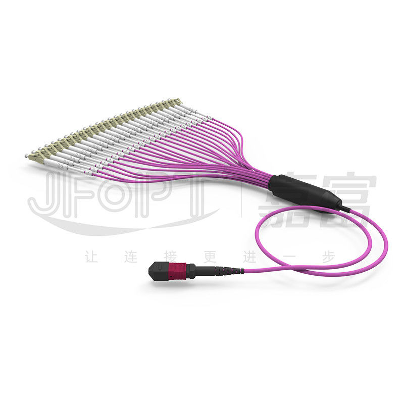 2.0mm LC Cabang MTP Patch Cord MTP-LC 24 Cores 3.0mm OM4 Fiber Patch Cord