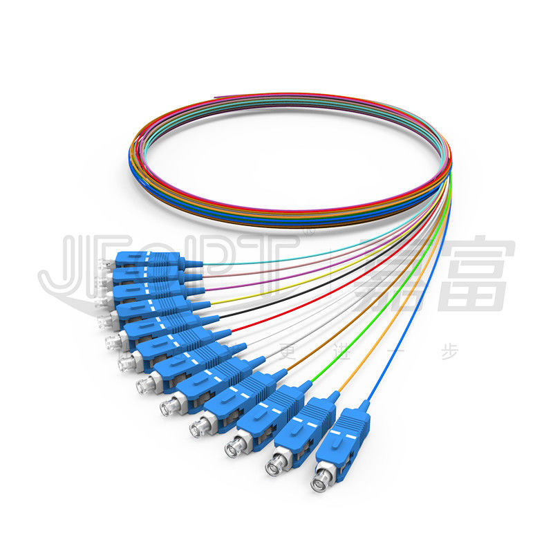 PVC LSZH Hytrel Kabel Serat Optik Dalam Ruangan 0.9mm 0.6mm Serat Penyangga Ketat Single Mode / Multimode