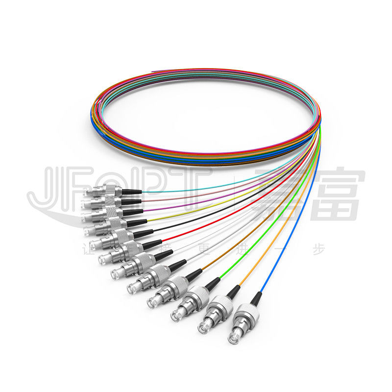 PVC LSZH Hytrel Kabel Serat Optik Dalam Ruangan 0.9mm 0.6mm Serat Penyangga Ketat Single Mode / Multimode