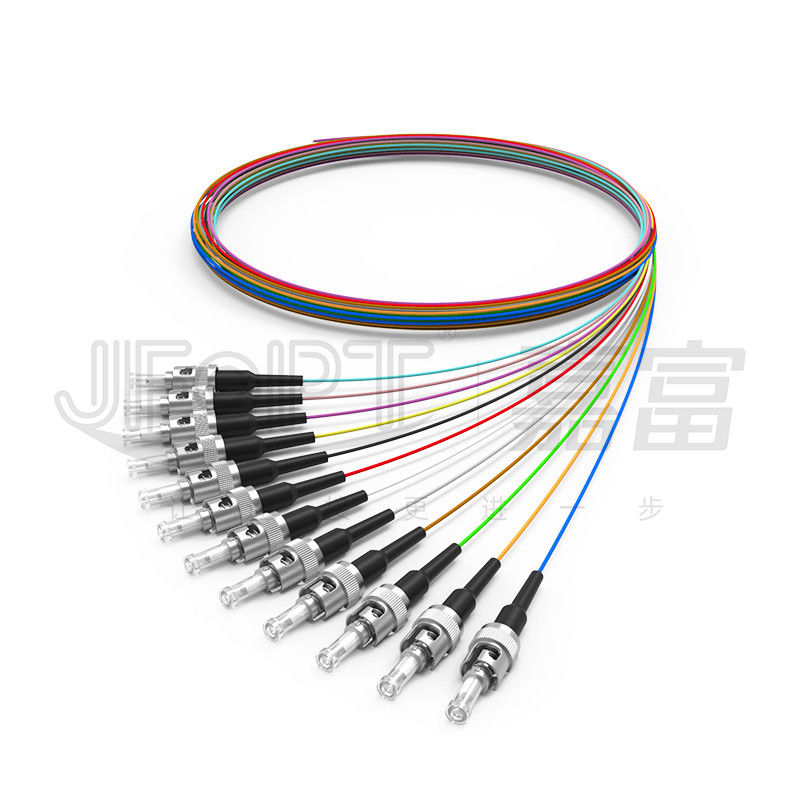 PVC LSZH Hytrel Kabel Serat Optik Dalam Ruangan 0.9mm 0.6mm Serat Penyangga Ketat Single Mode / Multimode