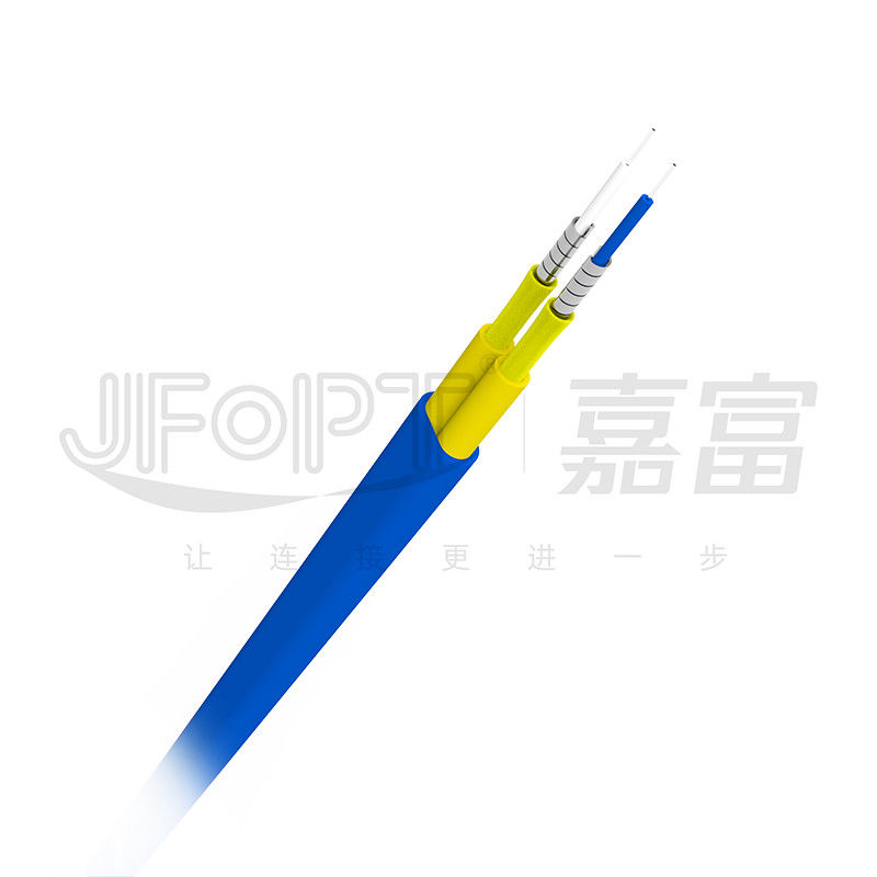 Kabel Serat Optik Dual Core Lapis Baja 3.0mm Sub Kabel Lapis Baja Dengan Tabung Spiral