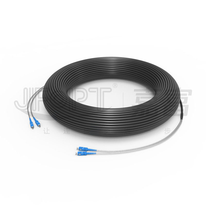 Kabel Serat Optik Taktis Lapis Baja Tunggal 2-4 Serat Kabel Ofc Taktis Dapat Disesuaikan