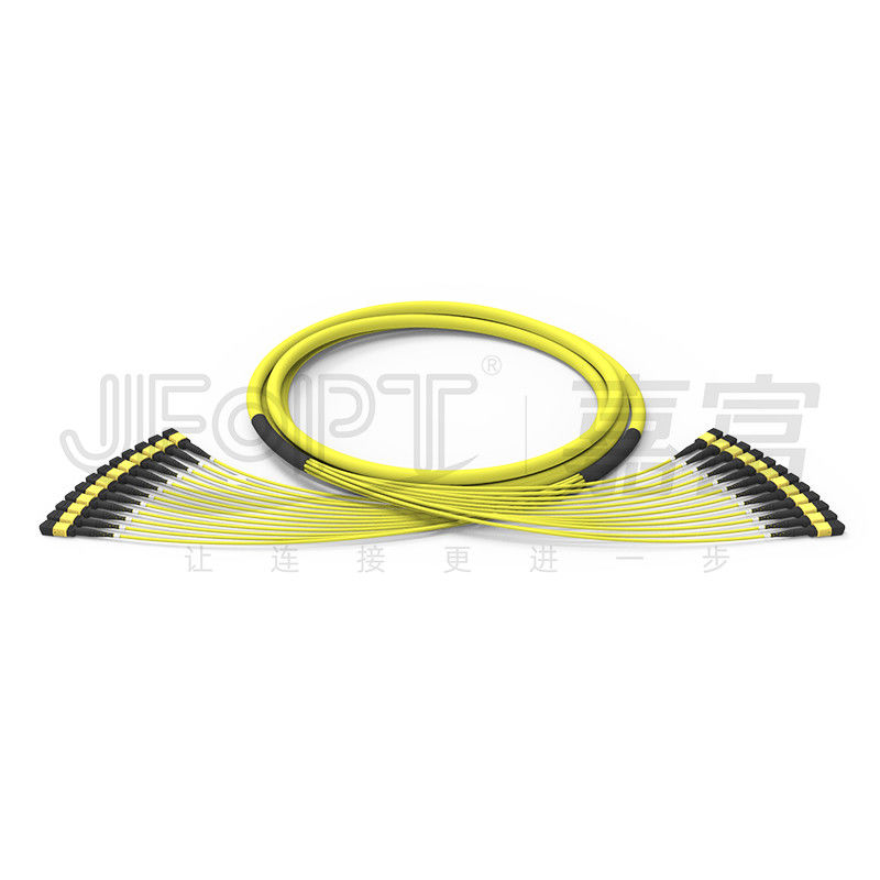 Kabel Batang MPO 144 Inti 12 Unit Konektor MPO 24 Cabang Tidak Rata