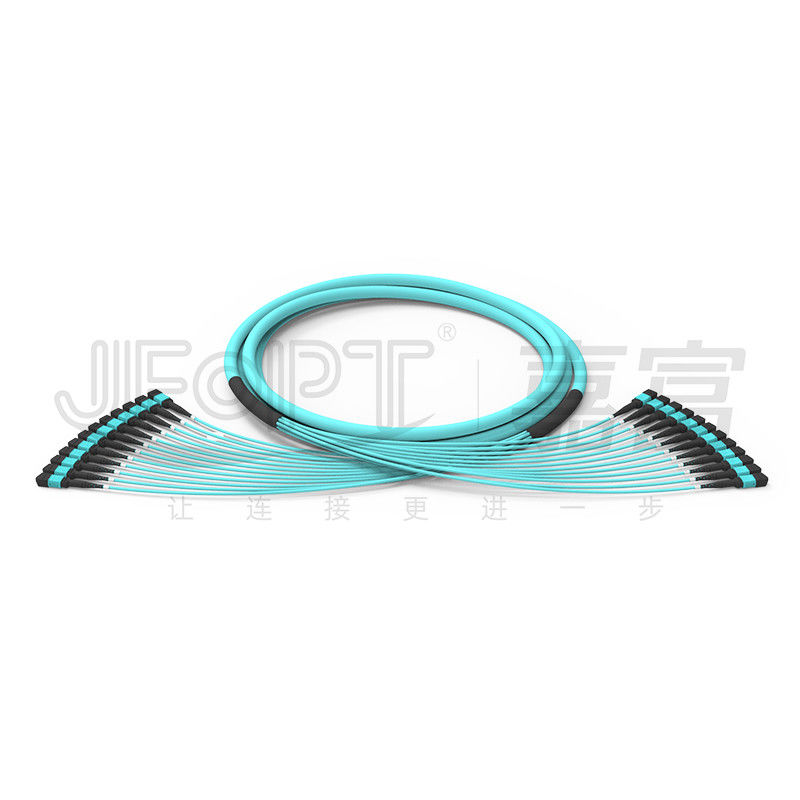 Kabel Batang MPO 144 Inti 12 Unit Konektor MPO 24 Cabang Tidak Rata