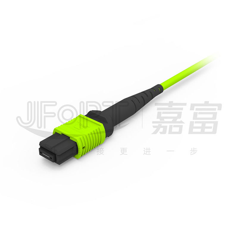 96 Inti 12 Serat MPO Fiber Jumper 8 Unit OM5 50/125 Multimode Bandwidth Tinggi