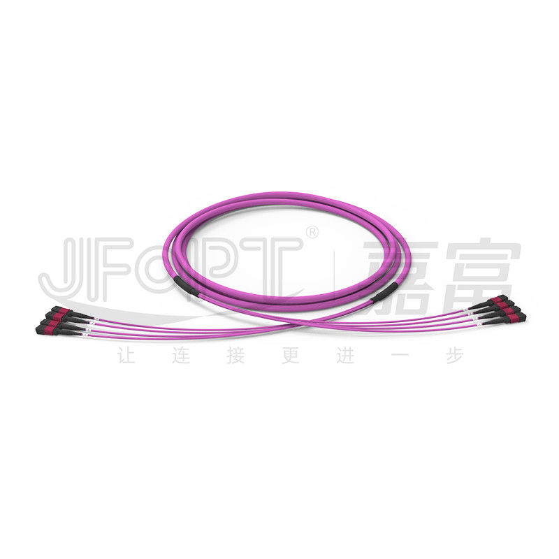 48 Cores 4 Unit Backbone Jumper Kabel Batang OM4 MPO Cabang 0,5m Dengan Mata Menarik