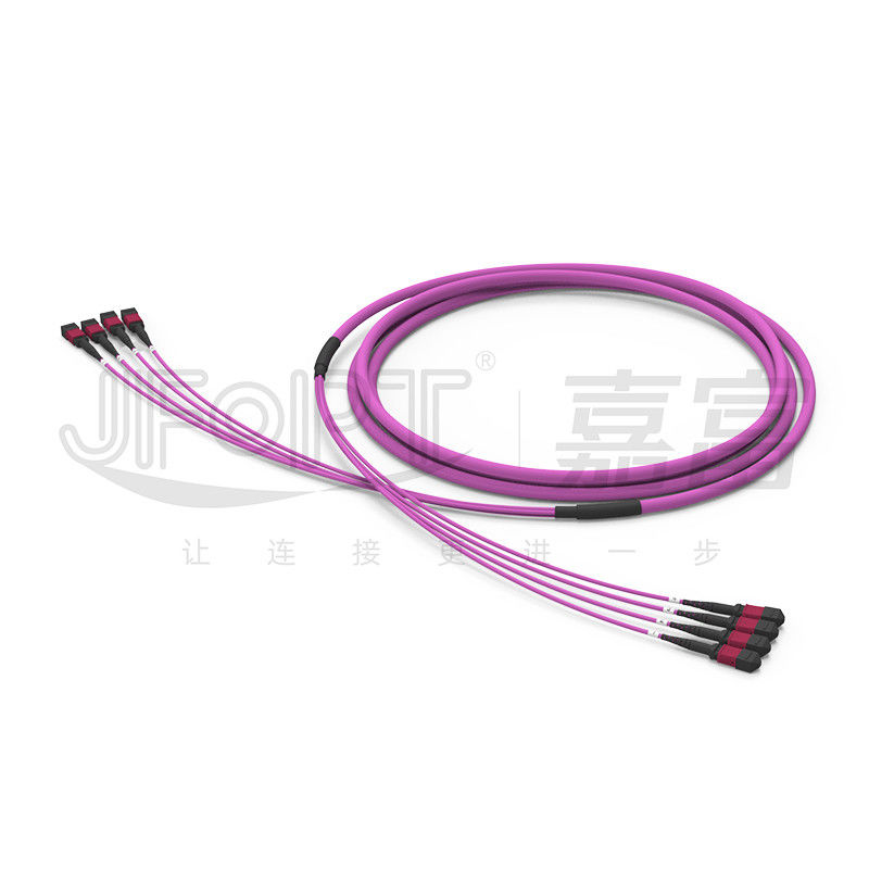 48 Cores 4 Unit Backbone Jumper Kabel Batang OM4 MPO Cabang 0,5m Dengan Mata Menarik
