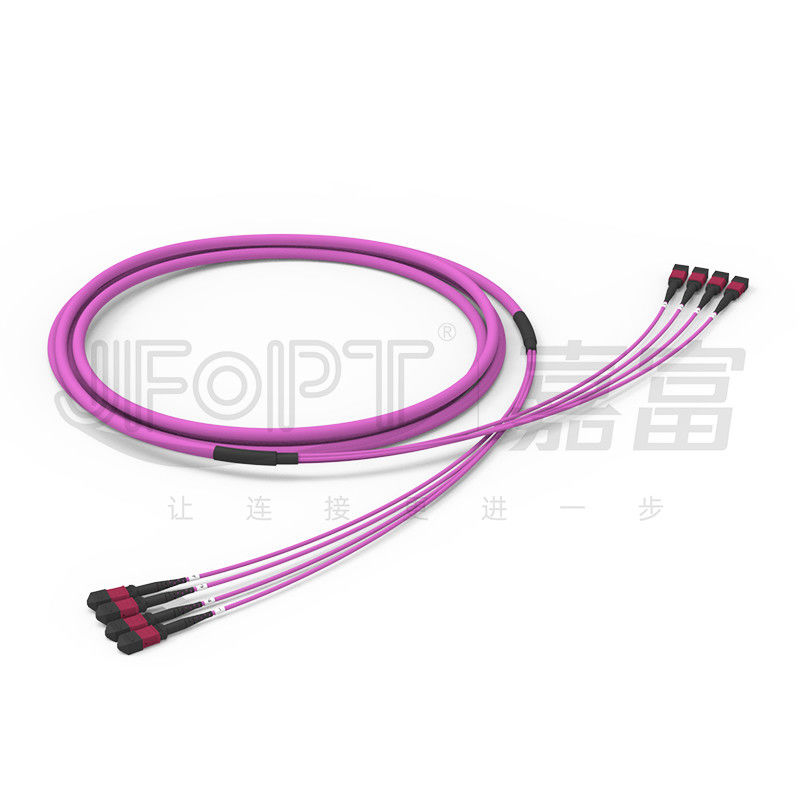 48 Cores 4 Unit Backbone Jumper Kabel Batang OM4 MPO Cabang 0,5m Dengan Mata Menarik