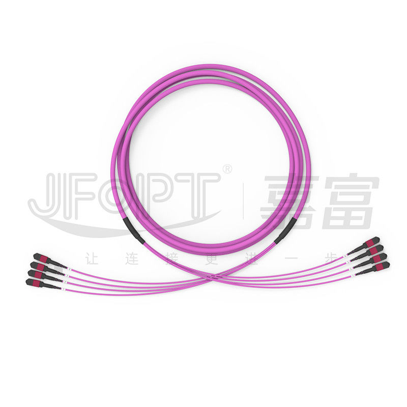48 Cores 4 Unit Backbone Jumper Kabel Batang OM4 MPO Cabang 0,5m Dengan Mata Menarik