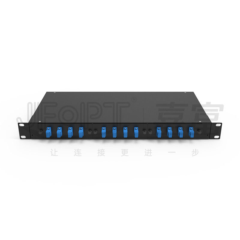 12 SC Port Rack Mount Fiber Patch Panel Dengan Adaptor SC / UPC Dan Kuncir 1m