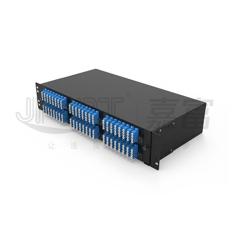 2U Sliding Rack Mount Fiber Patch Panel LC QX 196 Serat Baki Penyambungan Fusion Ultra Tipis