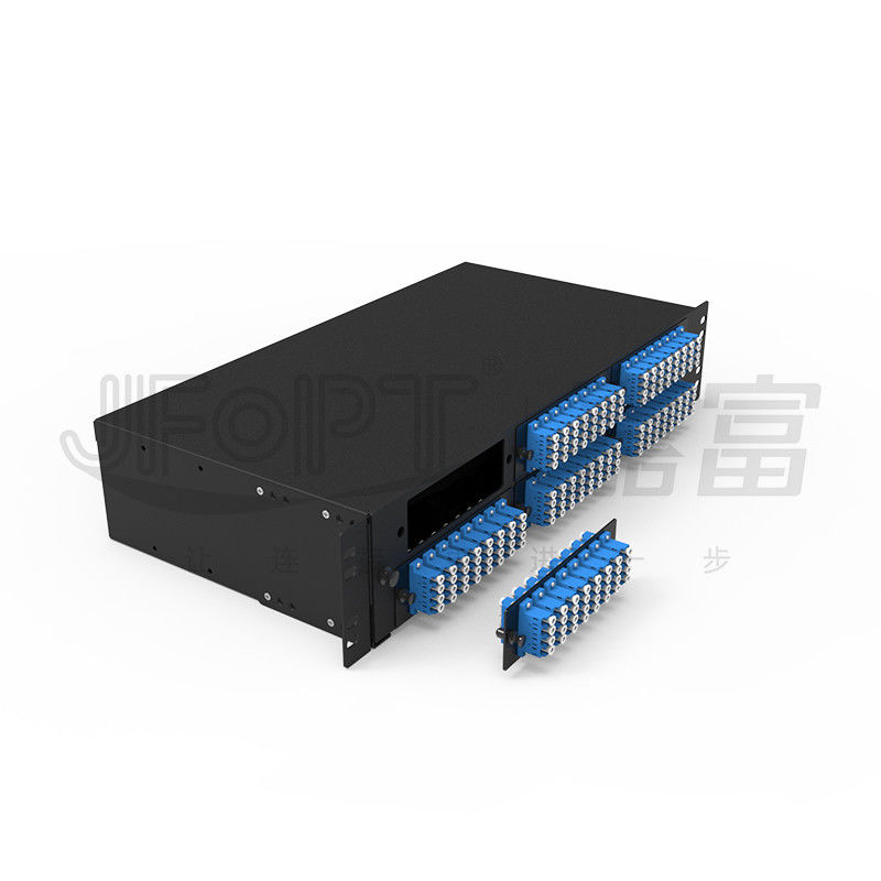 2U Sliding Rack Mount Fiber Patch Panel LC QX 196 Serat Baki Penyambungan Fusion Ultra Tipis