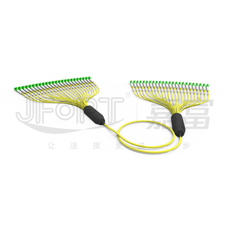 Kabel Serat Optik Pra Terminasi 3.0mm 24 Inti G657A1 Selubung Luar Kuning Cabang LC / APC