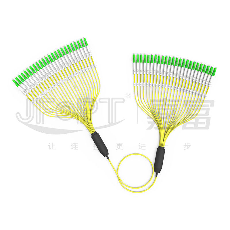 Kabel Serat Optik Pra Terminasi 3.0mm 24 Inti G657A1 Selubung Luar Kuning Cabang LC / APC