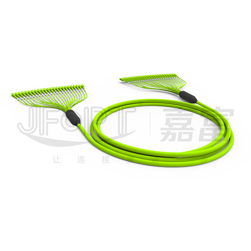 Kabel Serat Optik Bundel Pra Terminasi 24 Inti Multimode OM5 Jaket PVC 0,5m Bercabang Dengan SC / APC