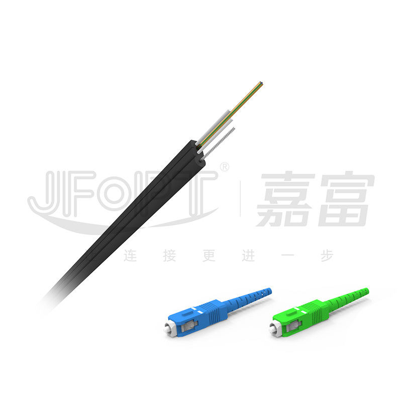 Kabel serat optik bertulang ketat yang didukung sendiri dengan FRP SC-SC Single Core G657A1/A2