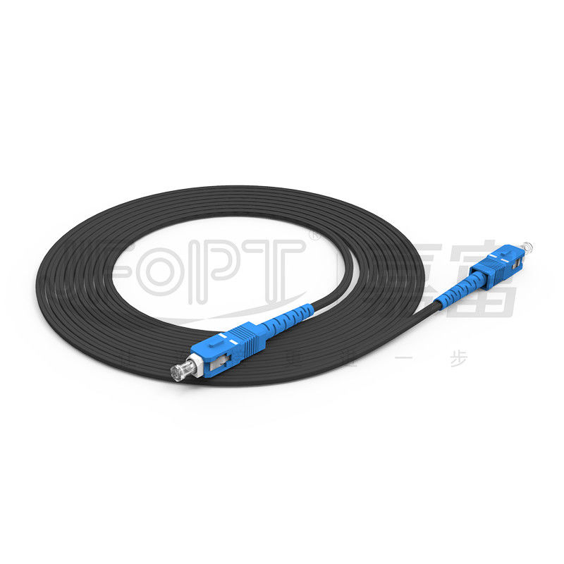 Kabel serat optik bertulang ketat yang didukung sendiri dengan FRP SC-SC Single Core G657A1/A2