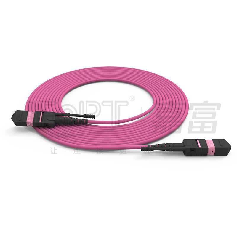 Kabel Serat Optik Mode Tunggal / Multi Mode MTP Densitas Tinggi 24 Core Push-Pull Rod