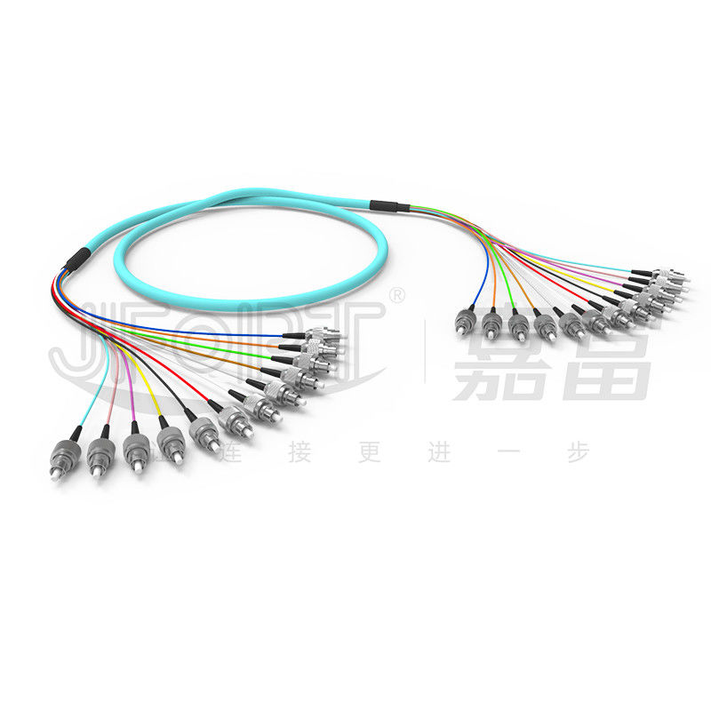 10 Gigabit Ribbon Branch Multimode Patch Cord 2-24 Inti OM3/OM4 Aqua LSZH Cabang 2.0/3.0mm