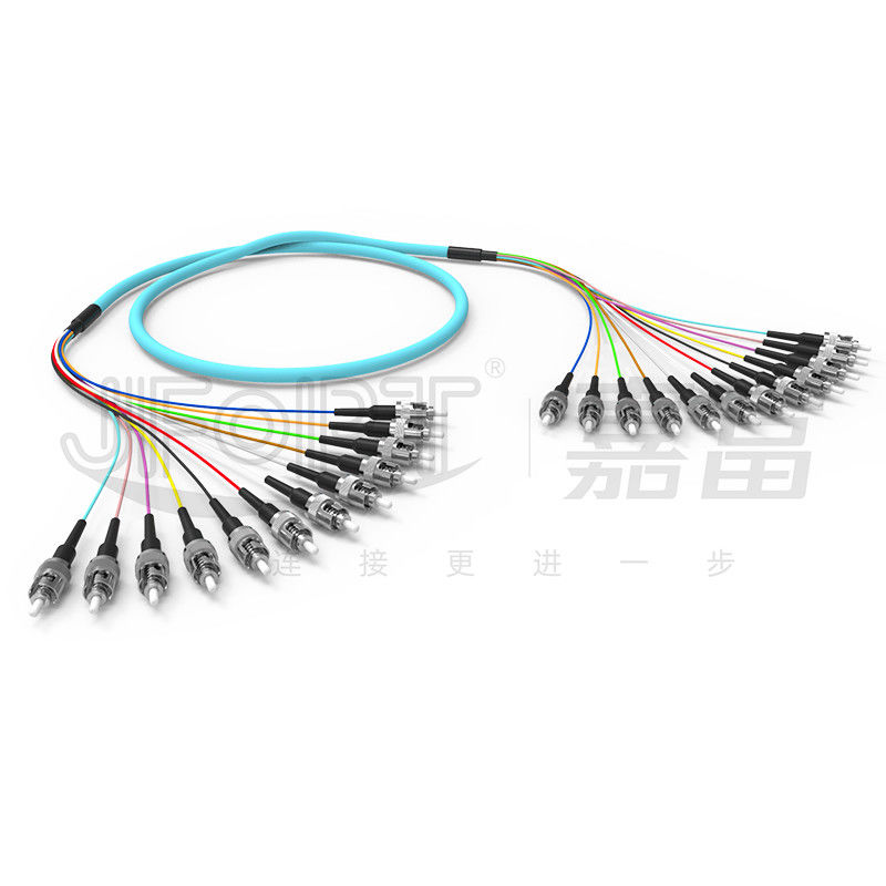 10 Gigabit Ribbon Branch Multimode Patch Cord 2-24 Inti OM3/OM4 Aqua LSZH Cabang 2.0/3.0mm