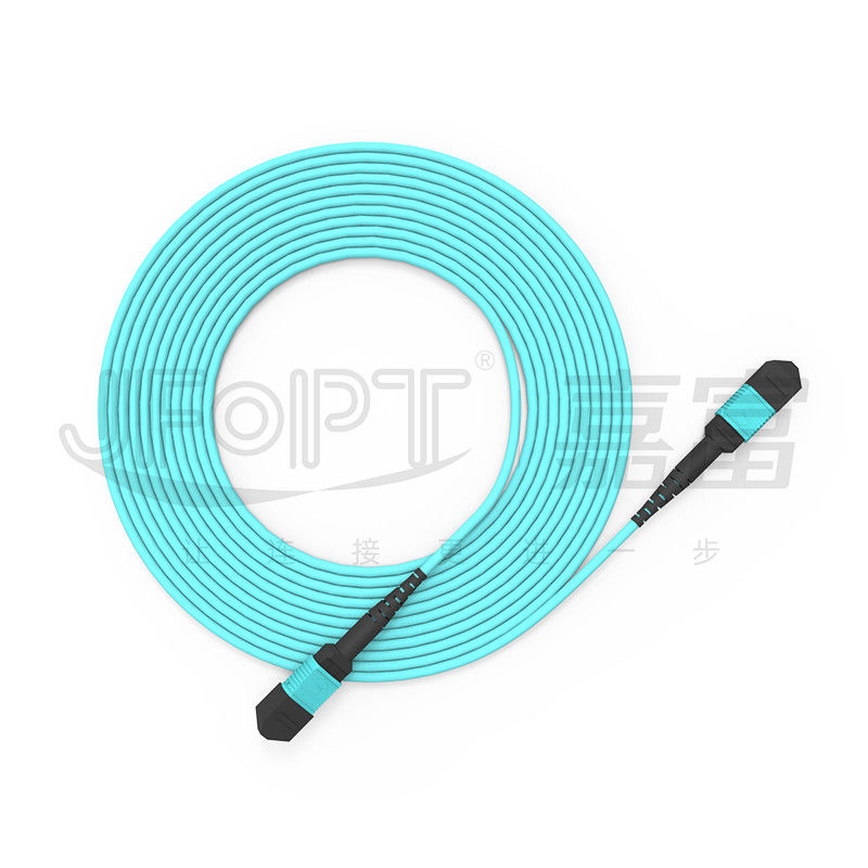 MPO Conccetor Return Loss ≥20dB MM OM3/OM4 MPO-MPO Patch Cord untuk Komunikasi Serat Optik
