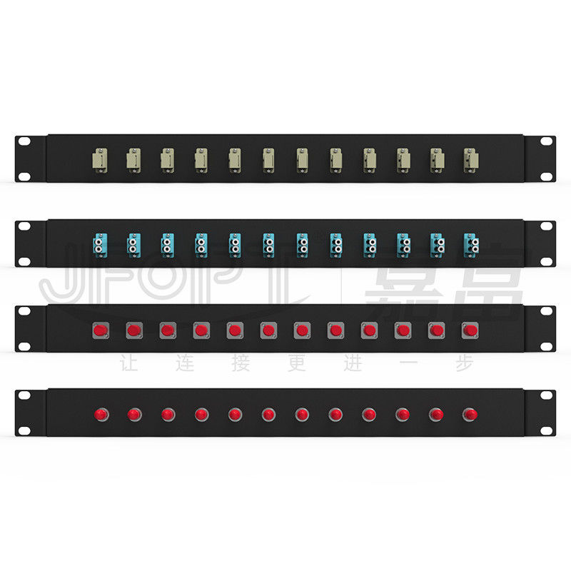 LC/SC/FC/ST Rack Mount Fiber Patch Panel 12/24core dengan 19 inch Size Door Button Opening