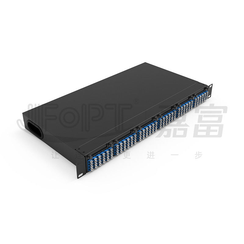1U MPO-LC G657A1 144 Core Density High Density Junction Box dengan LC Adapter Cold Rolled Steel Chassis