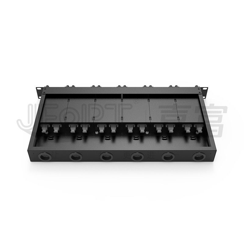 1U MPO-LC G657A1 144 Core Density High Density Junction Box dengan LC Adapter Cold Rolled Steel Chassis
