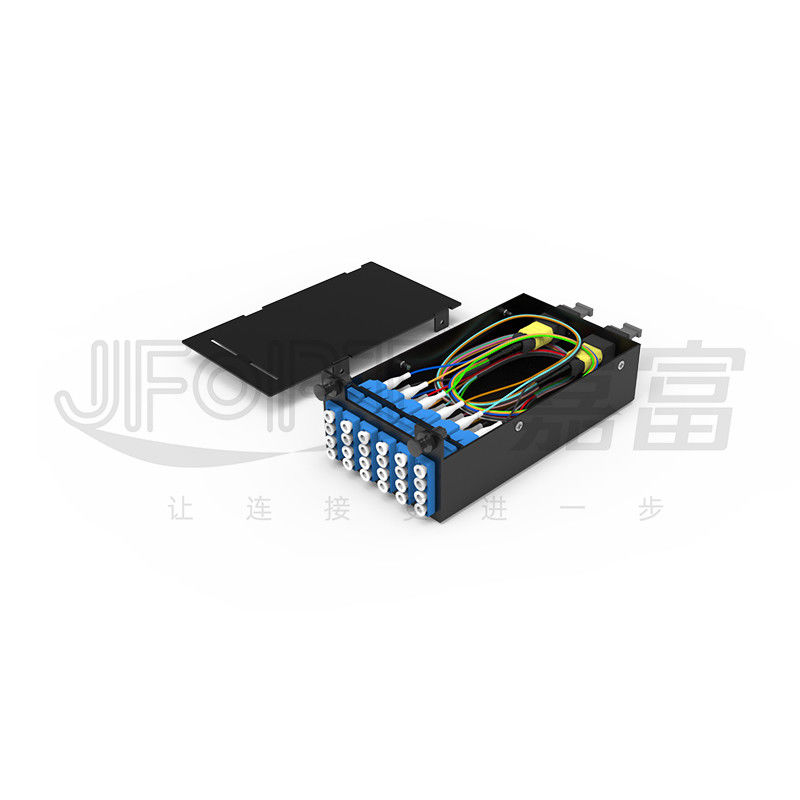 1U MPO-LC G657A1 144 Core Density High Density Junction Box dengan LC Adapter Cold Rolled Steel Chassis
