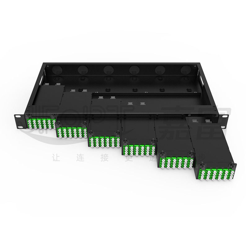 Chassis Modular Densitas Tinggi Untuk LC Quadruple Adapter MPO SM SL 144-core MPO-LC Patch Panel Fusion-free Module Box
