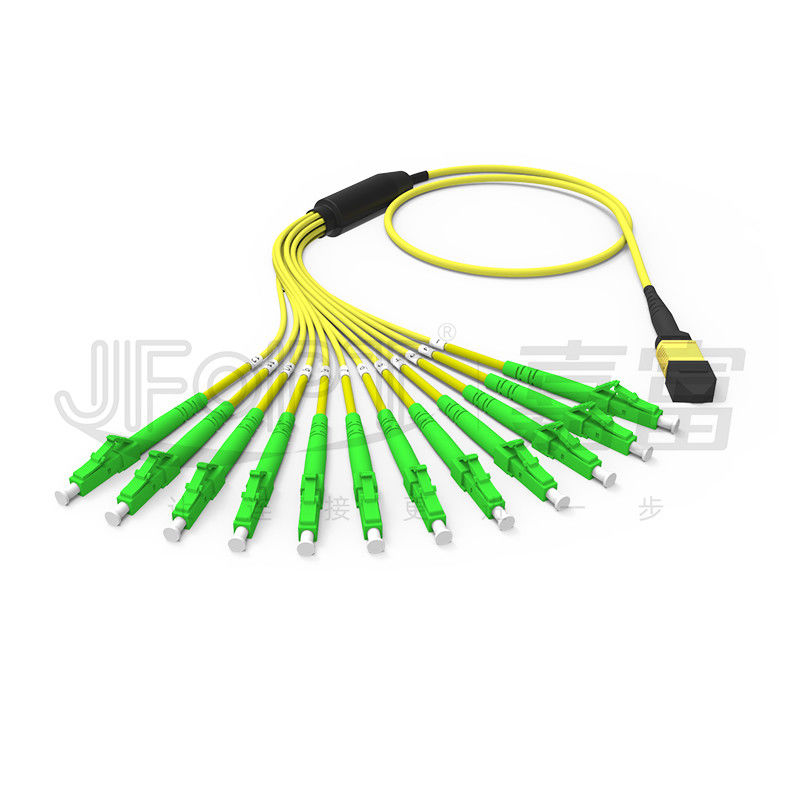LSZH Outer Jacket MPO LC Breakout Cable OS2 G657A1/ A2 Fiber Type A Polaritas 3M MPO 12 Core Fiber Connector Patch Cord