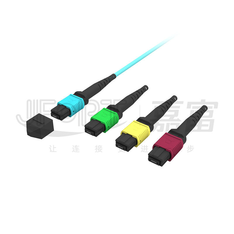 LSZH Outer Jacket MPO LC Breakout Cable OS2 G657A1/ A2 Fiber Type A Polaritas 3M MPO 12 Core Fiber Connector Patch Cord