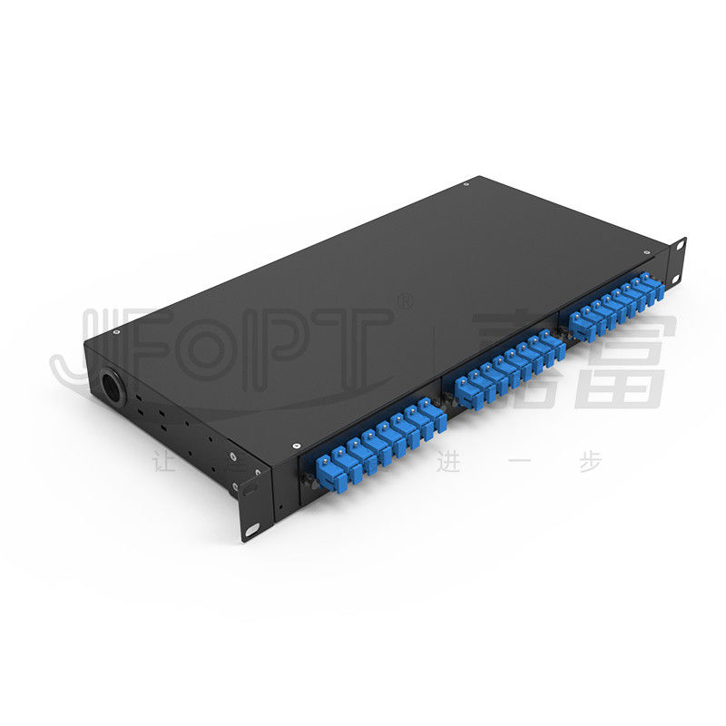 Panel Patch Serat Baja Gulung Dingin 24 Serat Kapasitas 19-Inch Rack Mount dengan 12/24 Slot Tray SC/LC/FC/ST ODF tetap