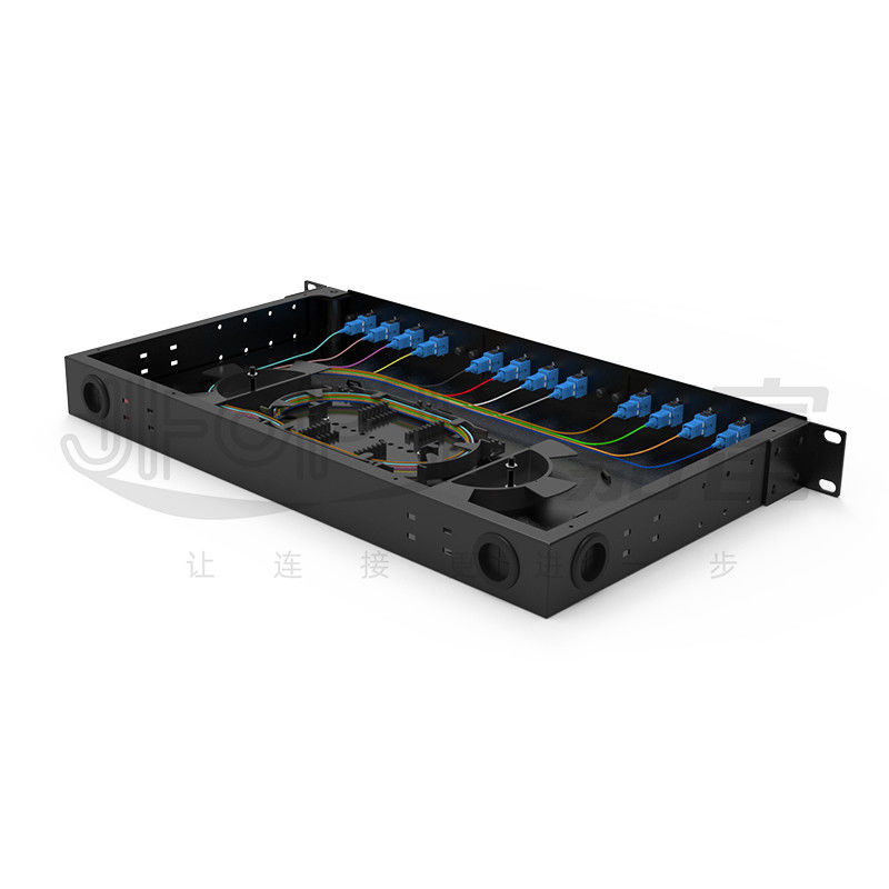 FTTZ FTTB 1U Rotating Design Fusion Splice Tray 12/24/48/96 Inti Panel Fiber Patch Cold Rolled Steel Rack Mount Cabinet